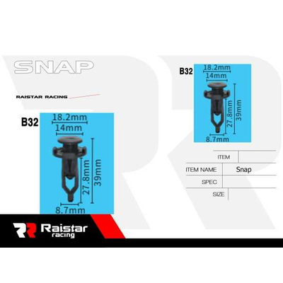 Σετ συνδετήρες αυτοκινήτου - 8pcs - R-F16101-15 - 180857