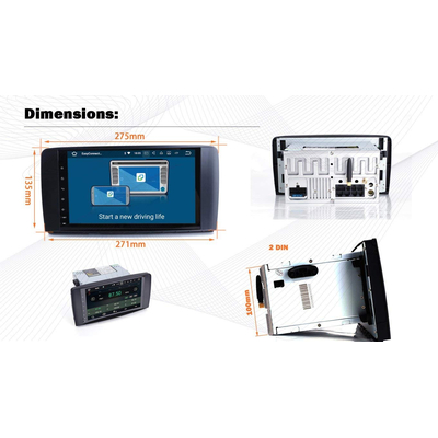 Ηχοσύστημα αυτοκινήτου 2DIN - Mercedes - R-Class - Android - 000828