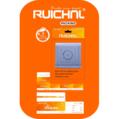 Εντοιχιζόμενος ρυθμιστής στροφών αέρα - 400VA - 220V - Silver - 071949