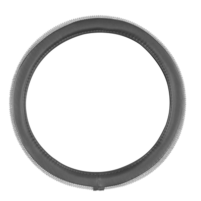 ΚΑΛΥΜΜΑ ΤΙΜΟΝΙΟΥ DIAMONDS SILVER (Μ) 37/39cm ΣΥΝΘΕΤΙΚΟ ΔΕΡΜΑ SKEENTEX ΜΑΥΡΟ/ΑΣΗΜΙ LAMPA  - 1 ΤΕΜ.