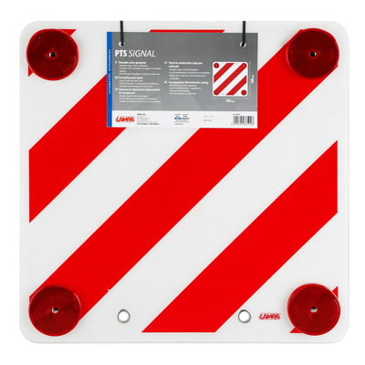 ΑΝΑΚΛΑΣΤΙΚΟ ΣΗΜΑ ΠΡΟΕΞΕΧΟΝΤΟΣ ΦΟΡΤΙΟΥ ΚΟΚΚΙΝΟ/ΑΣΠΡΟ 50x50cm ΠΛΑΣΤΙΚΟ ΠΟΛΥΑΙΘΥΛΕΝΙΟ LAMPA - 1 ΤΕΜ.