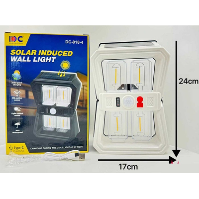 Επιτοίχιο ηλιακό φωτιστικό LED εξωτερικού χώρου - FA-DC918-4 - 123699 - White