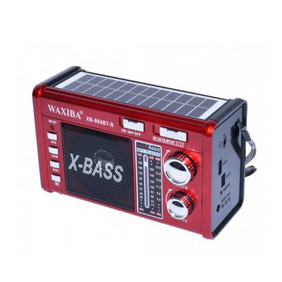 Επαναφορτιζόμενο ραδιόφωνο με ηλιακό πάνελ - XB864 BT-S - 108648 - Red