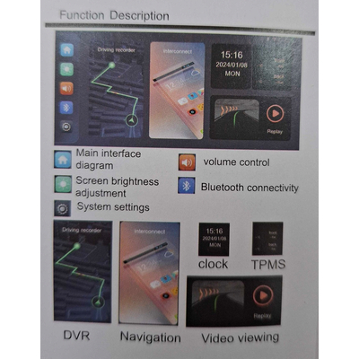 Οθόνη navigator μοτοσυκλέτας με αισθητήρες πίεσης ελαστικών - Driving Recorder - M8D - V533 - 811474