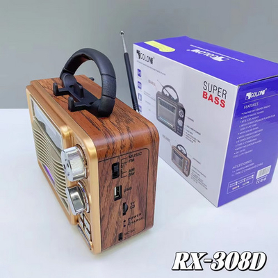 Επαναφορτιζόμενο ραδιόφωνο Retro - RX-308D - 370038 - Gold