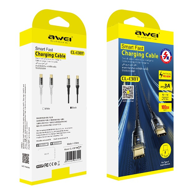Καλώδιο φόρτισης & data - Type-C σε Type-C - Fast Charge - CL-138T - 60W - AWEI - 887875