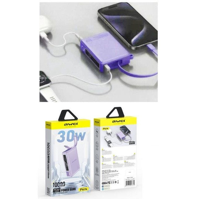 Powerbank - P87K - 10.000mah - 30W - AWEI - 008730 - Purple