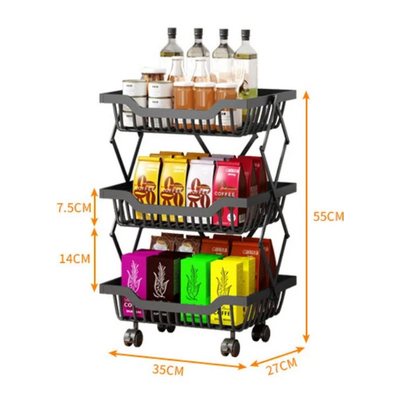 Τροχήλατη ραφιέρα τροφίμων κουζίνας - 1026-3 - 522107