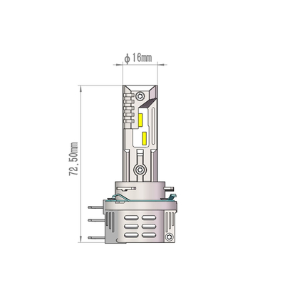 ΛΑΜΠΑ LED H15 12V IP65 6.000K 4.600lm LED SET PRO SMART SERIES M-TECH - 2 ΤΕΜ.