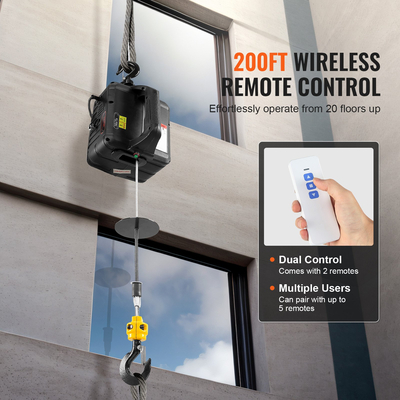 Ασύρματο τηλεχειριστήριο VEVOR 2-σε-1 φορητό ηλεκτρικό ανυψωτικό βαρούλκο 1100lbs | VEVOR GR