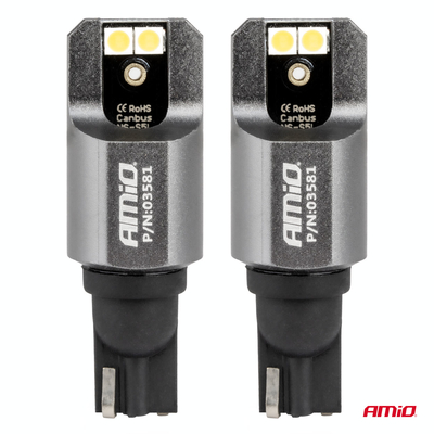 ΛΑΜΠΕΣ T15 W16W 12/24V 6.000K 4xSMD LED FULL CAN-BUS ΛΕΥΚΟ 3030 PRO SERIES AMIO - 2 ΤΕΜ.