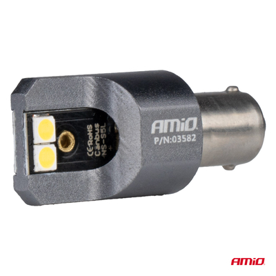 ΛΑΜΠΕΣ T4W BA9s 12/24V 6.000K 4xSMD LED FULL CAN-BUS ΛΕΥΚΟ 3030 PRO SERIES AMIO - 2 ΤΕΜ.