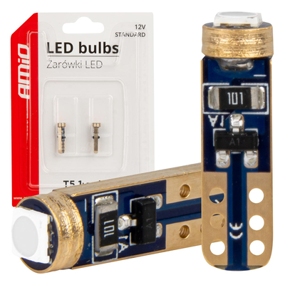 ΛΑΜΠΑΚΙΑ T5 W1W 12V 1SMD LED ΠΡΑΣΙΝΑ AMIO - 2 ΤΕΜ.