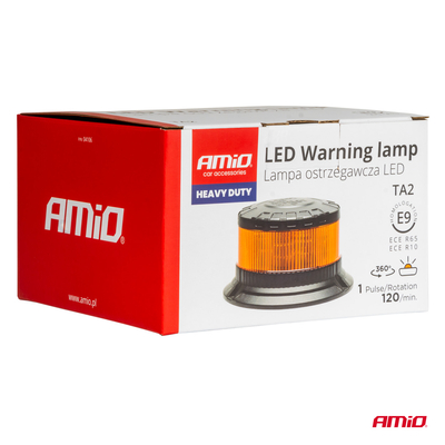 ΦΑΡΟΣ HEAVY DUTY W28B 12/24V ΠΟΡΤΟΚΑΛΙ 16LED ΒΙΔΩΤΟΣ Υ77mm Φ110mm AMIO - 1 τεμ.