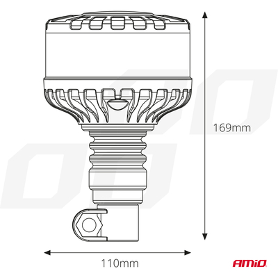 ΦΑΡΟΣ ΦΙΜΕ HEAVY DUTY W28P 12/24V 16LED ΕΛΑΣΤΙΚΟΣ ΒΙΔΩΤΟΣ ΠΟΡΤΟΚΑΛΙ Υ169mm Φ110mm AMIO - 1 τεμ.