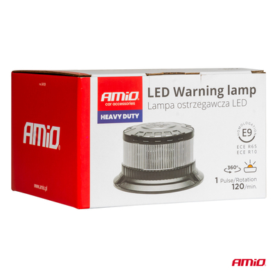 ΦΑΡΟΣ ΦΙΜΕ HEAVY DUTY W28B 12/24V ΠΟΡΤΟΚΑΛΙ 16LED ΒΙΔΩΤΟΣ Υ77mm Φ110mm AMIO - 1 τεμ.