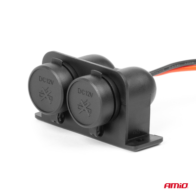 ΠΡΙΖΑ ΜΕ ΔΙΠΛΗ ΥΠΟΔΟΧΗ ΓΙΑ ΦΙΣ ΑΝΑΠΤΗΡΑ 12/24V AMIO - 1 τεμ.