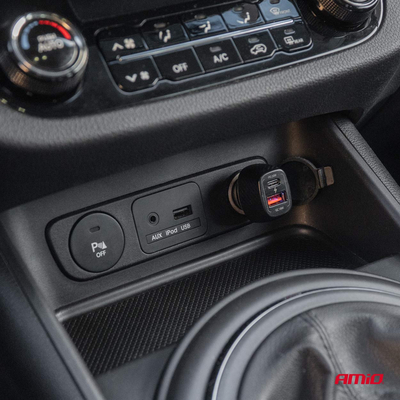 ΦΟΡΤΙΣΤΗΣ ΑΝΑΠΤΗΡΑ ΜΕ 2 ΘΥΡΕΣ USB-A QUICK CHARGE+USB-C 20W ΜΑΥΡΟ AMIO - 1 Τεμ.