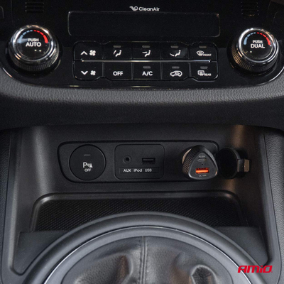 ΦΟΡΤΙΣΤΗΣ ΑΝΑΠΤΗΡΑ ΜΕ 2 ΘΥΡΕΣ USB-A QUICK CHARGE+USB-C 38W ΜΑΥΡΟ AMIO - 1 Τεμ.