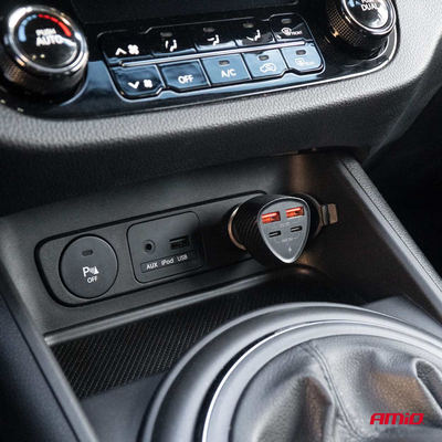 ΦΟΡΤΙΣΤΗΣ ΑΝΑΠΤΗΡΑ ΜΕ 4 ΘΥΡΕΣ 2xUSB-A+2xUSB-C 50W ΜΑΥΡΟ AMIO - 1 Τεμ.