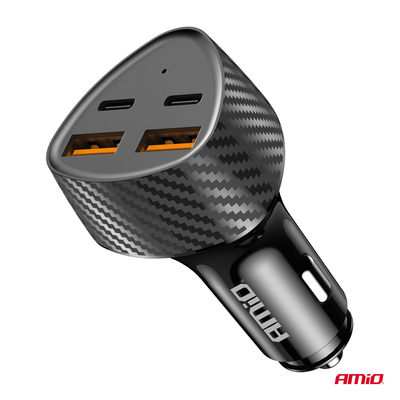 ΦΟΡΤΙΣΤΗΣ ΑΝΑΠΤΗΡΑ ΜΕ 4 ΘΥΡΕΣ 2xUSB-A+2xUSB-C 50W ΜΑΥΡΟ AMIO - 1 Τεμ.