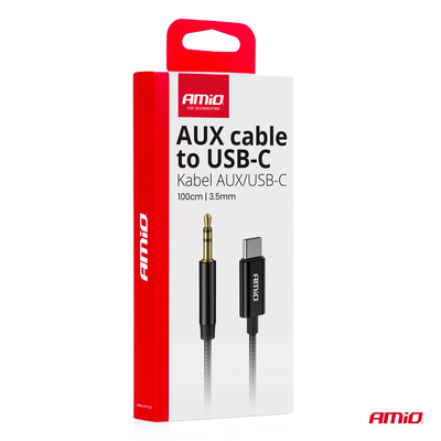 ΚΑΛΩΔΙΟ ΣΥΝΔΕΣΗΣ ΑΝΤΑΠΤΟΡΑΣ ΑΠΟ USB-C ΣΕ AUX MINI JACK 3.5mm 1m AMIO - 1 Τεμ.