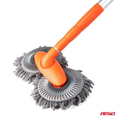 ΒΟΥΡΤΣΑ ΠΛΥΣΙΜΑΤΟΣ ΜΕ ΤΗΛΕΣΚΟΠΙΚΟ ΚΟΝΤΑΡΙ 49-112.5cm ΠΕΡΙΣΤΡΕΦΟΜΕΝΗ ΜΙΚΡΟΦΙΜΠΡΑ ΑΜΙΟ - 1 ΤΕΜ.