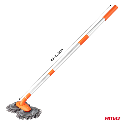 ΒΟΥΡΤΣΑ ΠΛΥΣΙΜΑΤΟΣ ΜΕ ΤΗΛΕΣΚΟΠΙΚΟ ΚΟΝΤΑΡΙ 49-112.5cm ΠΕΡΙΣΤΡΕΦΟΜΕΝΗ ΜΙΚΡΟΦΙΜΠΡΑ ΑΜΙΟ - 1 ΤΕΜ.