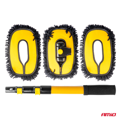 ΒΟΥΡΤΣΑ ΚΑΘΑΡΙΣΜΟΥ ΜΕ ΤΗΛΕΣΚΟΠΙΚΟ ΚΟΝΤΑΡΙ 46-100cm & 3 ΠΑΝΑΚΙΑ ΚΑΘΑΡΙΣΜΟΥ ΜΙΚΡΟΦΙΜΠΡΑ  ΑΜΙΟ - 1 ΤΕΜ.