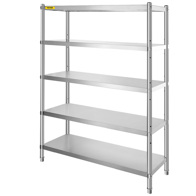 VEVOR Shelving Unit 48x18,5 Inch Storage Shelves 5-Tier shelving Units And Storage Adjustable Shelf Storage Unit Ρυθμιζόμενα πόδια Ράφια Μονάδες Ράφια κουζίνας από ανοξείδωτο χάλυβα