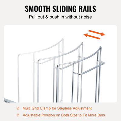 Κάδος απορριμμάτων VEVOR, Κάδος απορριμμάτων κουζίνας κάτω από τη βάση με συρόμενη λαβή, βαρέως τύπου Κάδος ανακύκλωσης απορριμμάτων χωρητικότητας 35,3 lbs για ντουλάπι κουζίνας, νεροχύτη, κάτω από τον πάγκο (Δεν περιλαμβάνεται ο κάδος)