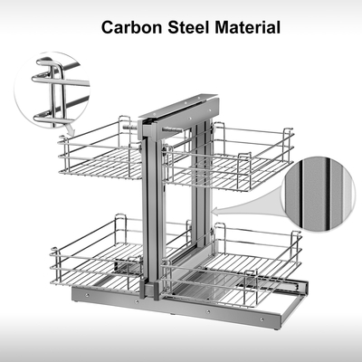 VEVOR Pull Out Blind Corner ντουλάπι, 15,7 ιντσών Ανοιγόμενο από Chrome Soft Close Blind Corner Τέσσερις ράφι, Ανθρακούχο ατσάλι τυφλό γωνιακό ντουλάπι για ελάχιστο μέγεθος ντουλαπιού 31,5\&#039;\&#039;Wx20,5\&#039;\&#039;Dx25,6\&#039;\&#039;H