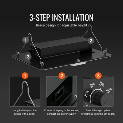 VEVOR LED Grow Light, 150W πλήρους φάσματος με δυνατότητα ρύθμισης φωτισμού, υψηλής απόδοσης Samsung 2B1B Diodes Growing Lamp for Indoor Plants Seedling Veg and Bloom Greenhouse Growing, Daisy Chain Driver for 3 x 3 ft Grow Tent