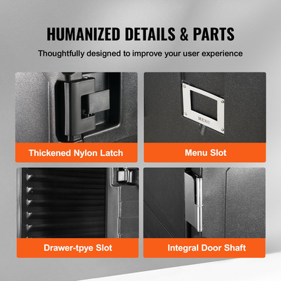 Μεταφορέας φαγητού VEVOR Insulated, Hot Box 109 Qt για Catering, LLDPE Food Box Carrier με διπλές πόρπες, θερμαντήρας φαγητού εμπρός φόρτωσης με χειρολαβές, τελικός φορτωτής με ρόδες για εστιατόριο, καντίνα κ.λπ.