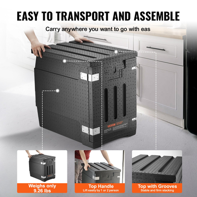 Βάση μεταφοράς φαγητού VEVOR Insulated, Hot Box 82 Qt για Catering, LLDPE Food Box Carrier με διπλές πόρπες, θερμαντήρας φαγητού με μπροστινή φόρτωση για εστιατόριο, καντίνα κ.λπ.