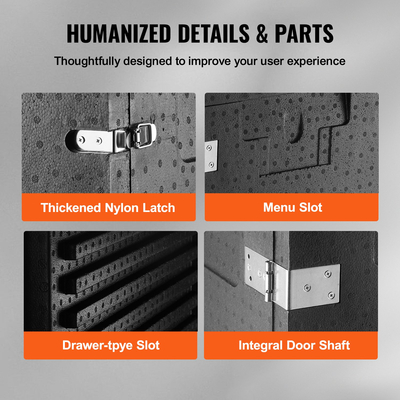 Βάση μεταφοράς φαγητού VEVOR Insulated, Hot Box 82 Qt για Catering, LLDPE Food Box Carrier με διπλές πόρπες, θερμαντήρας φαγητού με μπροστινή φόρτωση για εστιατόριο, καντίνα κ.λπ.