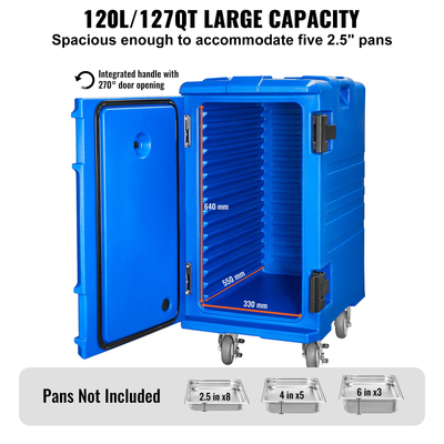 VEVOR Insulated Food Carrier Stackable Catering Dishbox 120L Chafing Dish