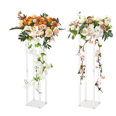 VEVOR 2PCS 31,5 ιντσών/80 εκ. Σταντ για λουλούδια γάμου, με ακρυλικό laminate, ακρυλικό βάζο με στήλη γεωμετρικά στηρίγματα στο κέντρο, φλοράλ ράφι για δεξίωση εκδηλώσεων T-Stage, Διακόσμηση για πάρτι σπιτιού