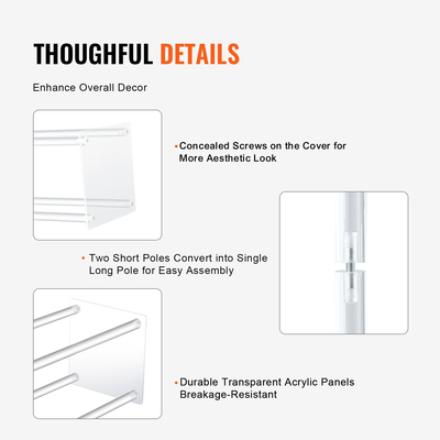 VEVOR 10PCS 23,6 ιντσών/60 εκ. Σταντ για λουλούδια γάμου, με ακρυλικό laminate, ακρυλικό βάζο με στήλη γεωμετρικά κεντρικά στάντ, φλοράλ ράφι οθόνης για δεξίωση εκδηλώσεων T-Stage, Διακόσμηση για πάρτι σπιτιού