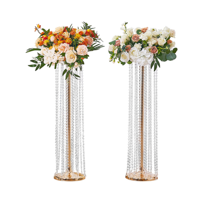 VEVOR 2PCS 35,43 ιντσών /90cm Ψηλός Κρυστάλλινος Γάμος Λουλούδια Βάζα, Πολυτελή Κεντρικά Βάζα Λουλούδια Κρυστάλλινο Χρυσό Βάζο Μεταλλικό, Ιδανικό για Τελετή Γάμου Τελετής Δείπνο Εκδήλωση Ξενοδοχείου Διακόσμηση σπιτιού