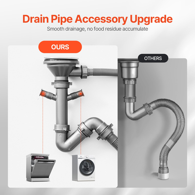 VEVOR 55cm Νιπτήρας Κουζίνας Πάνω Στήριγμα Μονό Μπολ Λεκάνης Πτώσης Μπάρα από ανοξείδωτο ατσάλι