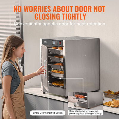 VEVOR Hot Box Food Warmer 5-Tier Concession Θερμαντικό ντουλάπι με δίσκο νερού