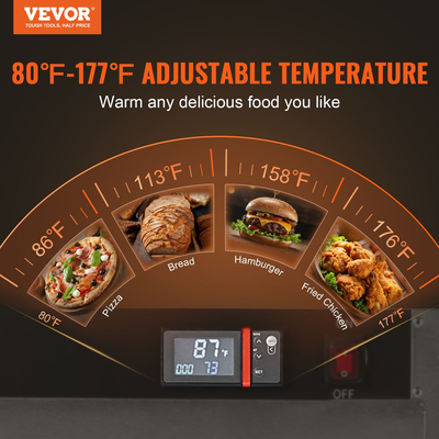 VEVOR Hot Box Food Warmer 5-Tier Concession Θερμαντικό ντουλάπι με δίσκο νερού