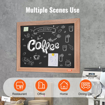 VEVOR Μαγνητικός πίνακας κιμωλίας, κρεμαστές πινακίδες μηνυμάτων με κιμωλίες και γόμα, vintage ξύλινη πινακίδα μαυροπίνακα, ρουστίκ καφέ πλαίσιο και σύνθετοι πίνακες ανακοινώσεων, 18&quot;x24&quot;, Κουζίνα, Διακόσμηση σπιτιού, Γάμος