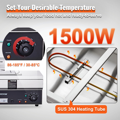 Εμπορικός ηλεκτρικός ζεστότερος μπουφές τροφίμων 6*12με την ασπίδα γυαλιού