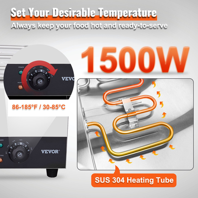 Εμπορικός ηλεκτρικός ζεστότερος μπουφές τροφίμων 6*8 Παν Μπεν Μαρί