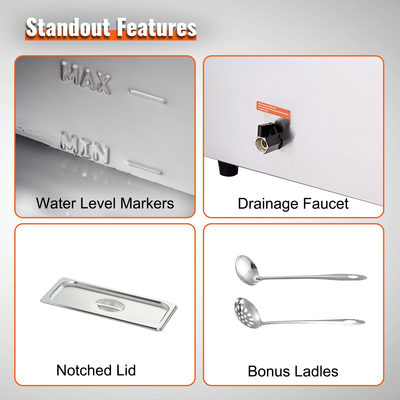 Εμπορικός ηλεκτρικός ζεστότερος μπουφές τροφίμων 6*8 Παν Μπεν Μαρί