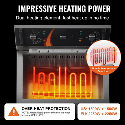 VEVOR Commercial Electric Deep Fryer Countertop Deep Fryer 3000W 30,6Qt / 29L