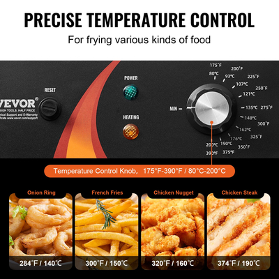 VEVOR Commercial Electric Deep Fryer 3100W 9L από ανοξείδωτο ατσάλι Αναβάθμιση 200°C