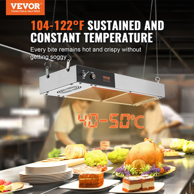 VEVOR French Fry Food Warmer Electric Strip Chip Warming Light Station Steel
